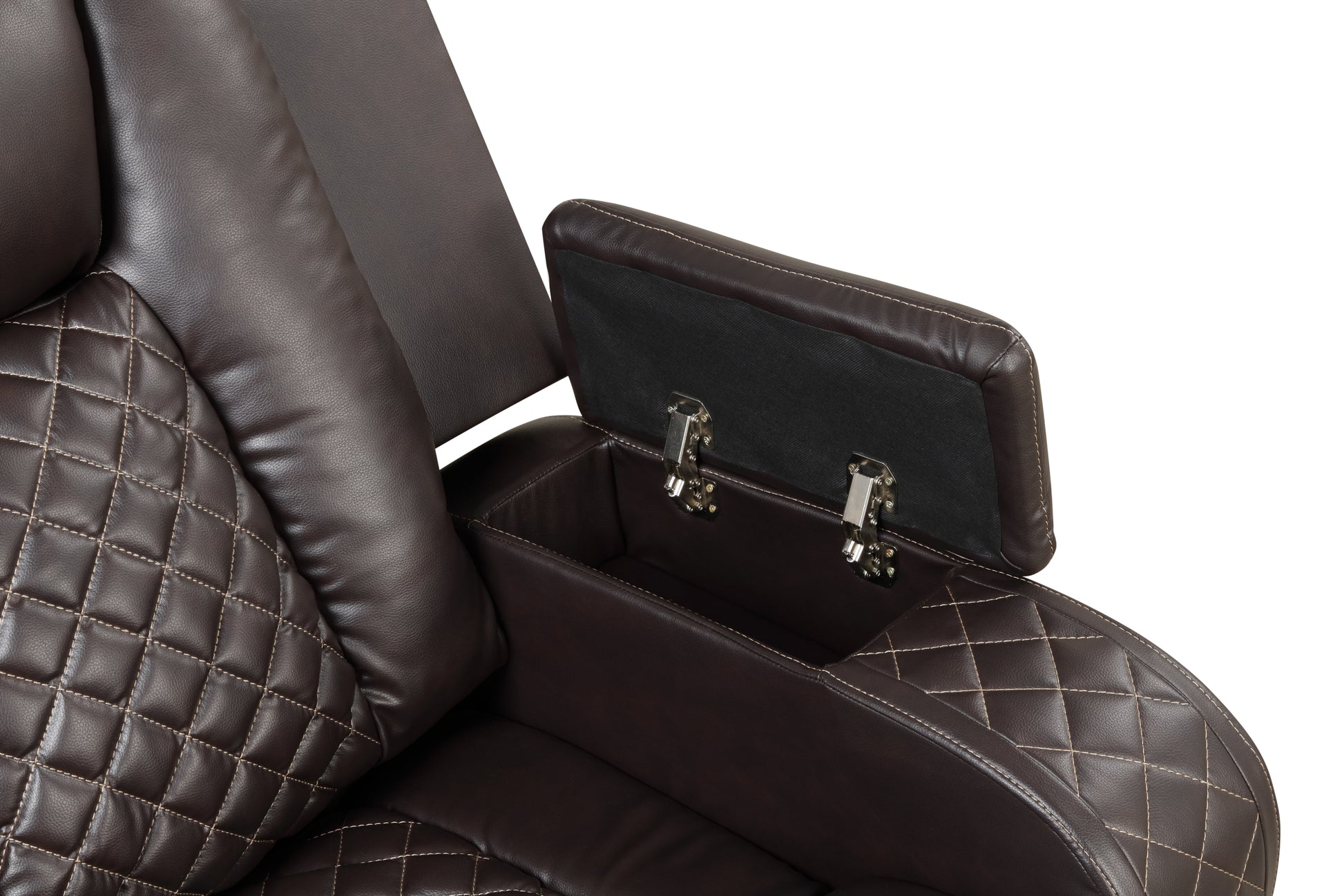 Benz Led & Power Reclining 2 Pc Set Made With Faux Leather In Brown Brown Faux Leather Metal Primary Living Space Medium Soft Cushion Back Contemporary,Modern Solid Wood Mdf Faux Leather 5 Seat