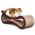 Fluffydream Cat Scratcher Cardboard, Scratching Pad House Bed Furniture Protector, Infinity Shape, Curved Brown Solid Wood