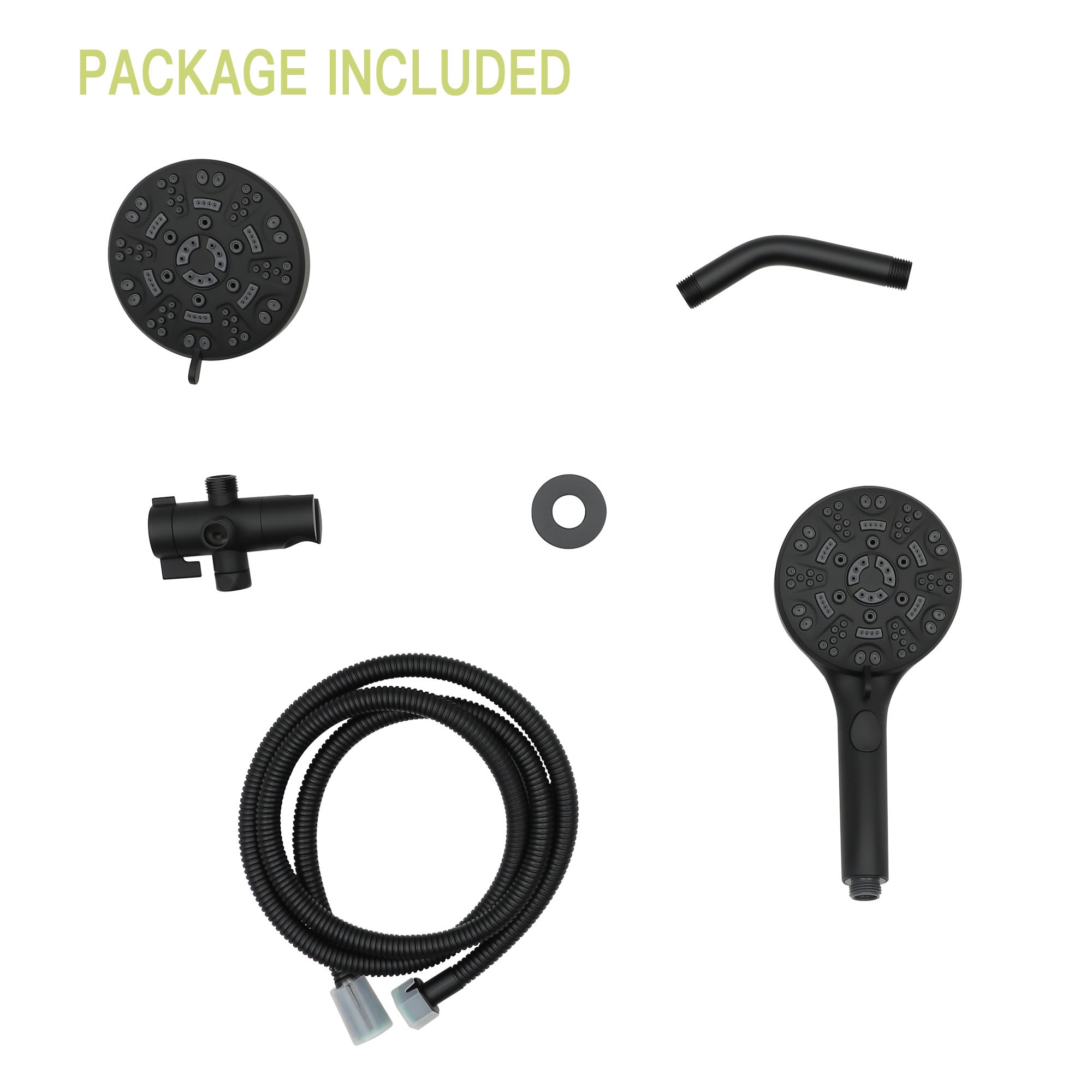 Multi Function Dual Shower Head Shower System with matte black-plastic