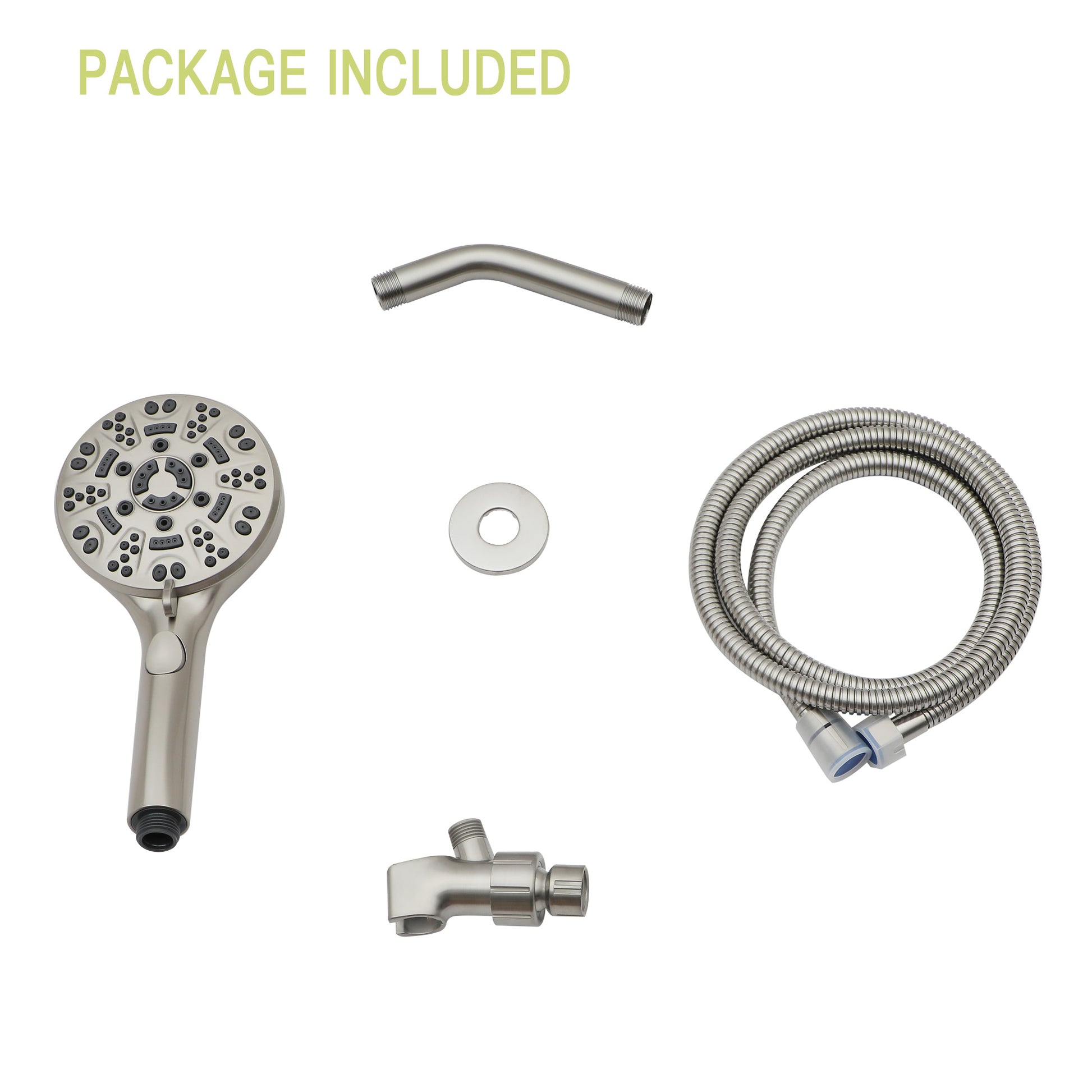 Multi Function Adjustable Hand Shower 8 Function Hand Shower, Brushed Nickel Brushed Nickel Plastic