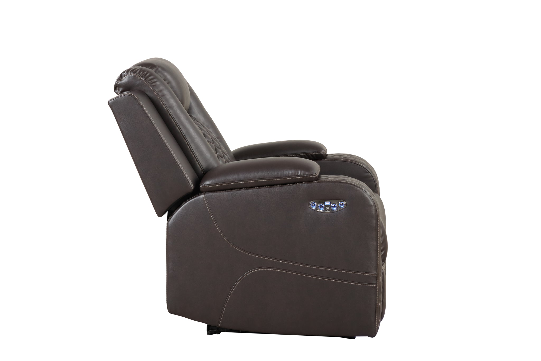Benz LED & Power Recliner Chair Made With Faux Leather brown-faux leather-power-push button-wood-primary