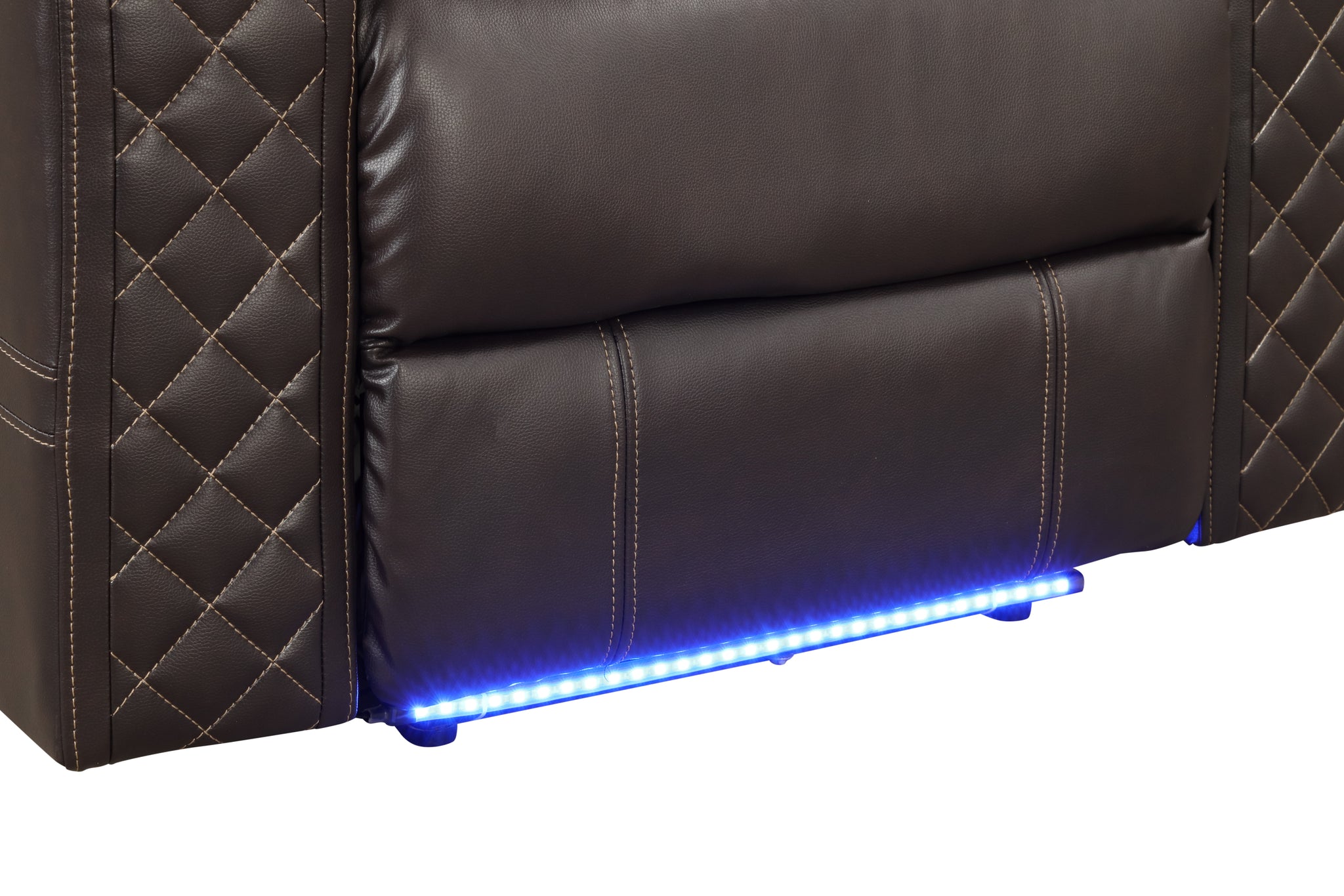 Benz LED & Power Recliner Chair Made With Faux Leather brown-faux leather-power-push button-wood-primary