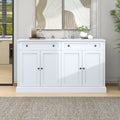 Kitchen Sideboard Storage Buffet Cabinet With 2 Drawers & 4 Doors Adjustable Shelves For Dining Room, Living Room White White Particle Board