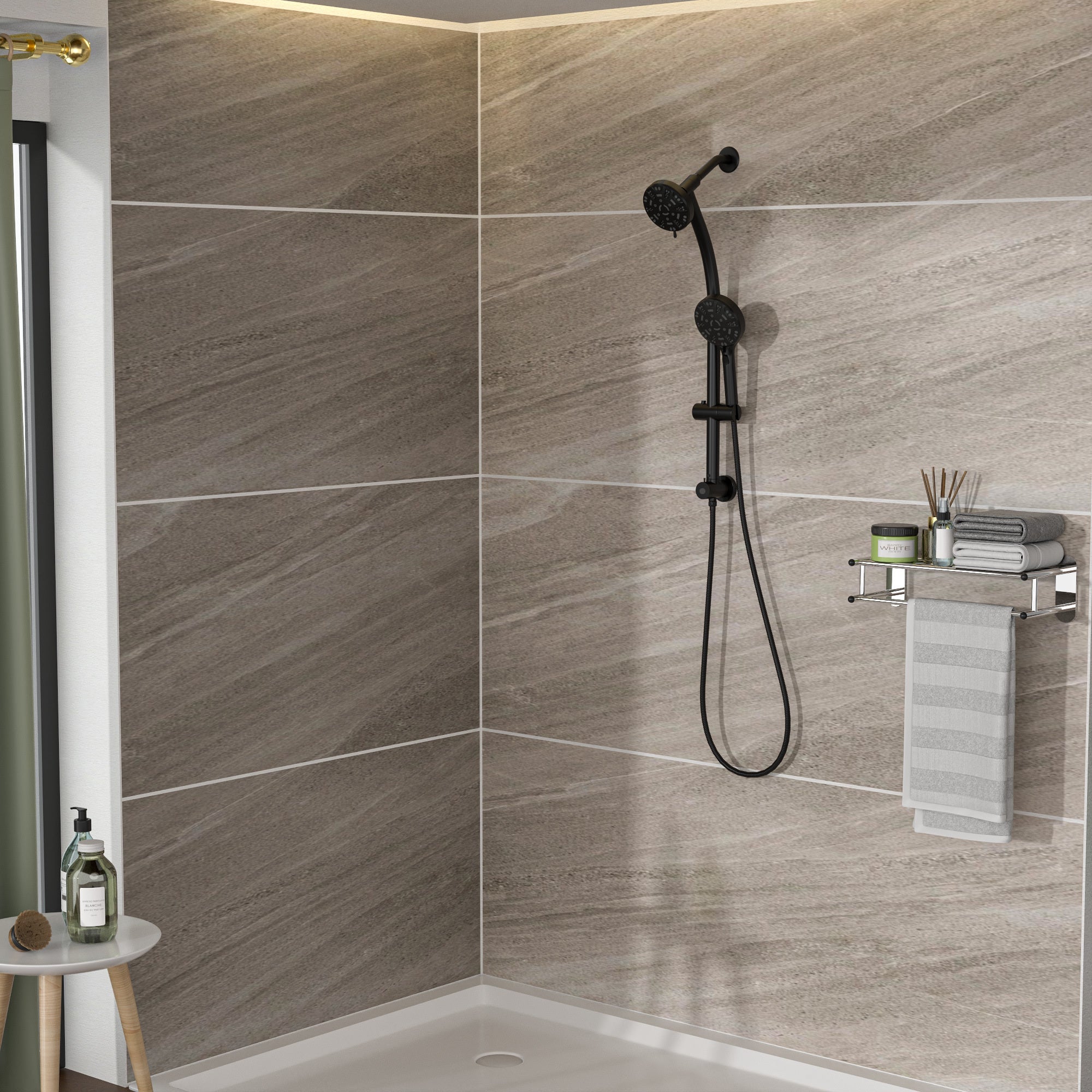Multi Function Dual Shower Head Shower System with