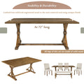 6 Piece Farmhouse Dining Table Set 72