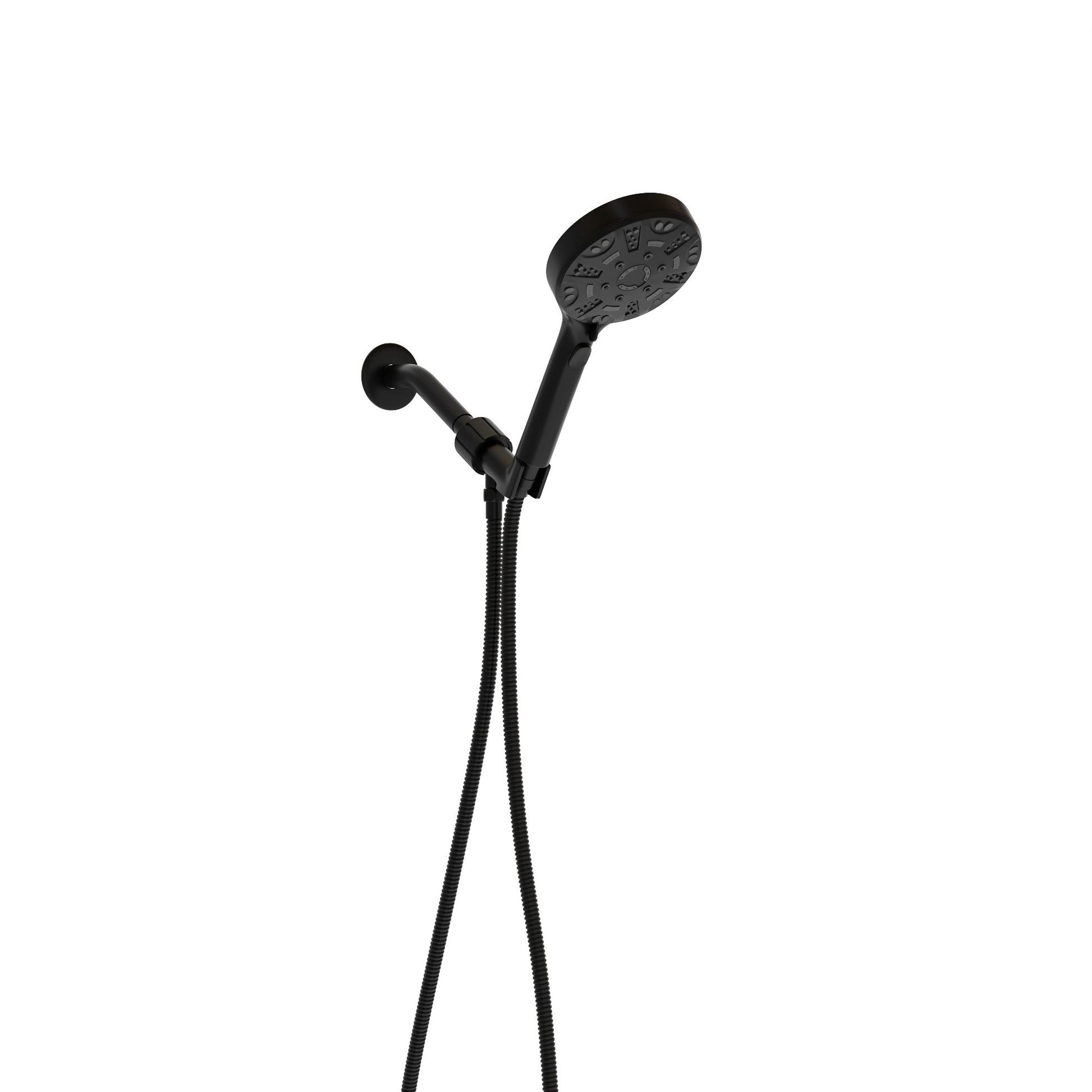 Multi Function Adjustable Hand Shower 8 Function Hand Shower, Matte Black Matte Black Plastic