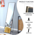 3Rd Generation Gray Solid Wood Frame Full Length Mirror, Dressing Mirror, Bedroom Porch, Decorative Mirror, Clothing Store, Floor Standing Large Mirror, Wall Mounted.60