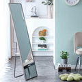 4 Rd Generation Gray Solid Wood Frame Full Length Mirror, Dressing Mirror, Bedroom Porch, Decorative Mirror, Clothing Store, Floor Standing Large Mirror, Wall Mounted.60