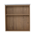 30 Inch Bathroom Vanity With White Ceramic Basin And Adjust Open Shelf Kd Packing Imitative Oak Plywood