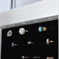 Full Mirror Fashion Simple Jewelry Storage Cabinet With Led Light Can Be Hung On The Door Or Wall White Mdf Mdf