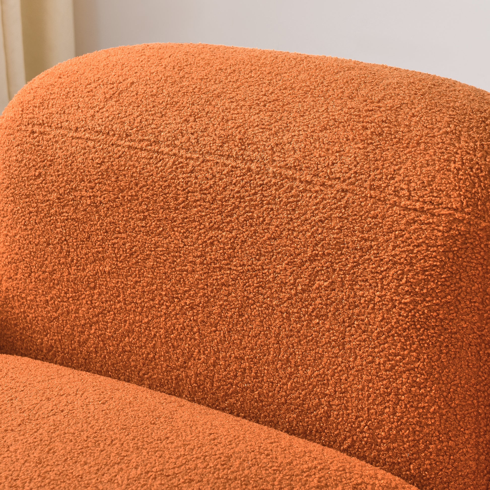 Ottoman For Modular Sofa Orange Polyester