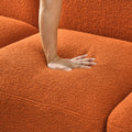 Ottoman For Modular Sofa Orange Polyester