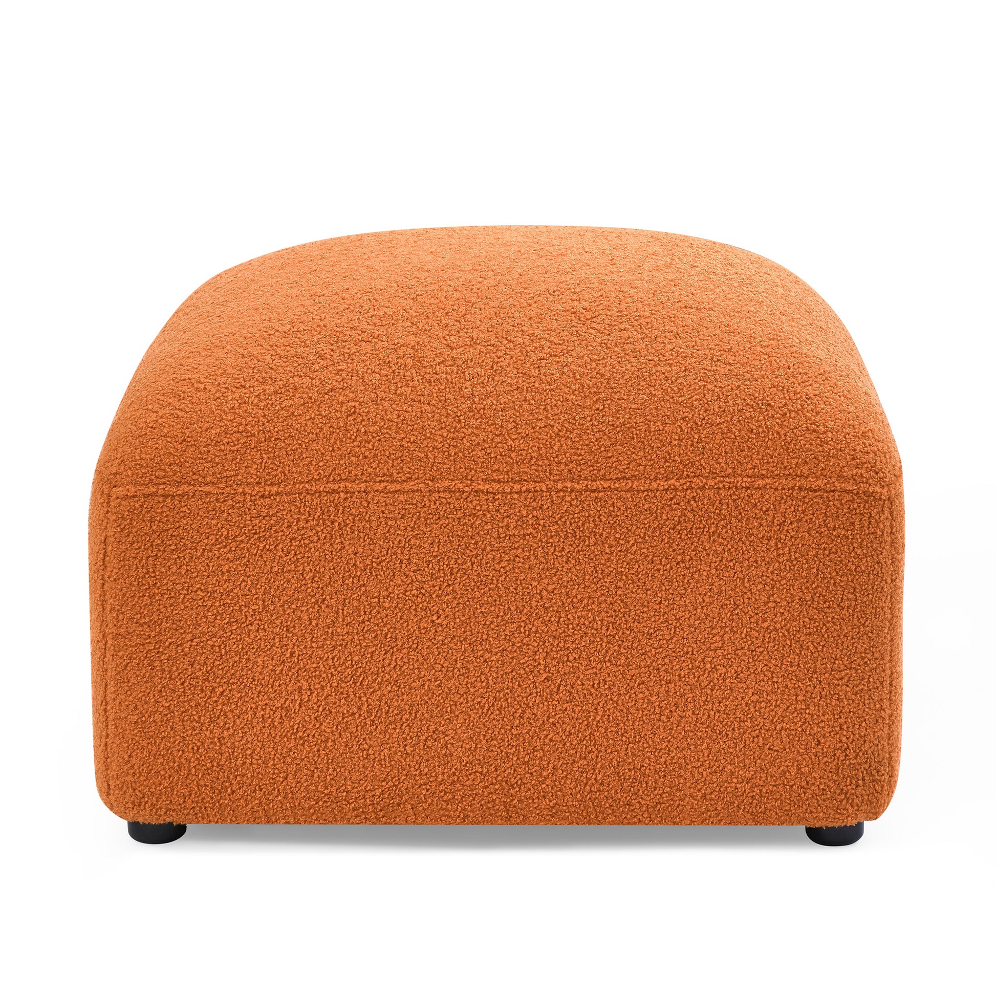 Ottoman For Modular Sofa Orange Polyester