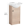 Freestanding 18 Inch Bathroom Vanity, Small Bathroom plain light oak-1-bathroom-freestanding-plywood