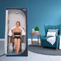 Portable Full Size Black Infrared Sauna Tent Personal Home Spa, With Infrared Panels, Heating Foot Pad,Controller, Foldable Chair ,Reading Light.Easy To Install.Fast Heating, With Fcc Certification. Black Polyester