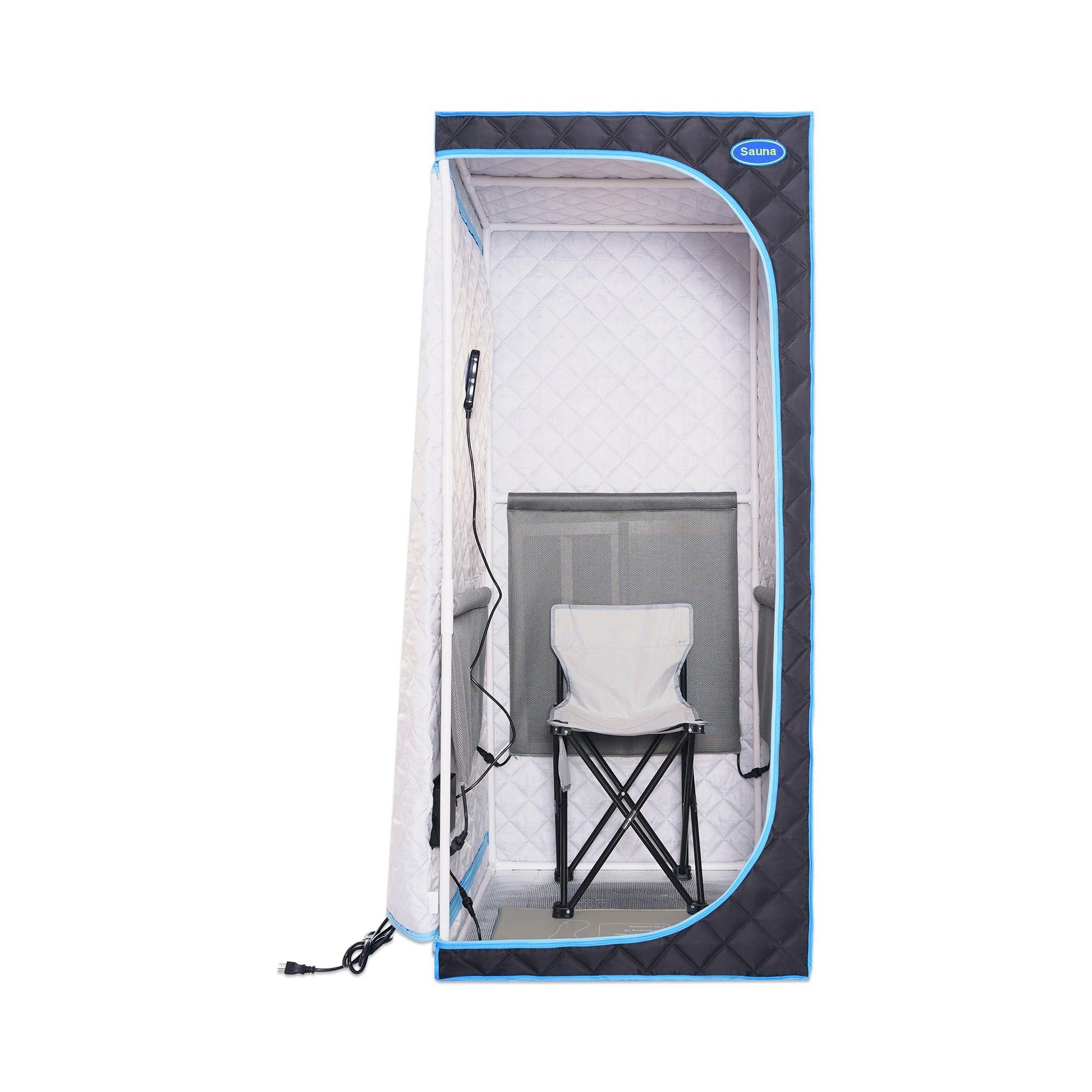 Portable Full Size Black Infrared Sauna Tent Personal Home Spa, With Infrared Panels, Heating Foot Pad,Controller, Foldable Chair ,Reading Light.Easy To Install.Fast Heating, With Fcc Certification. Black Polyester