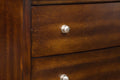 Dark Cherry Finish 1Pc Chest Of 5X Drawers Satin Nickel Tone Knobs Transitional Style Bedroom Furniture Brown Mix Bedroom Transitional Wood