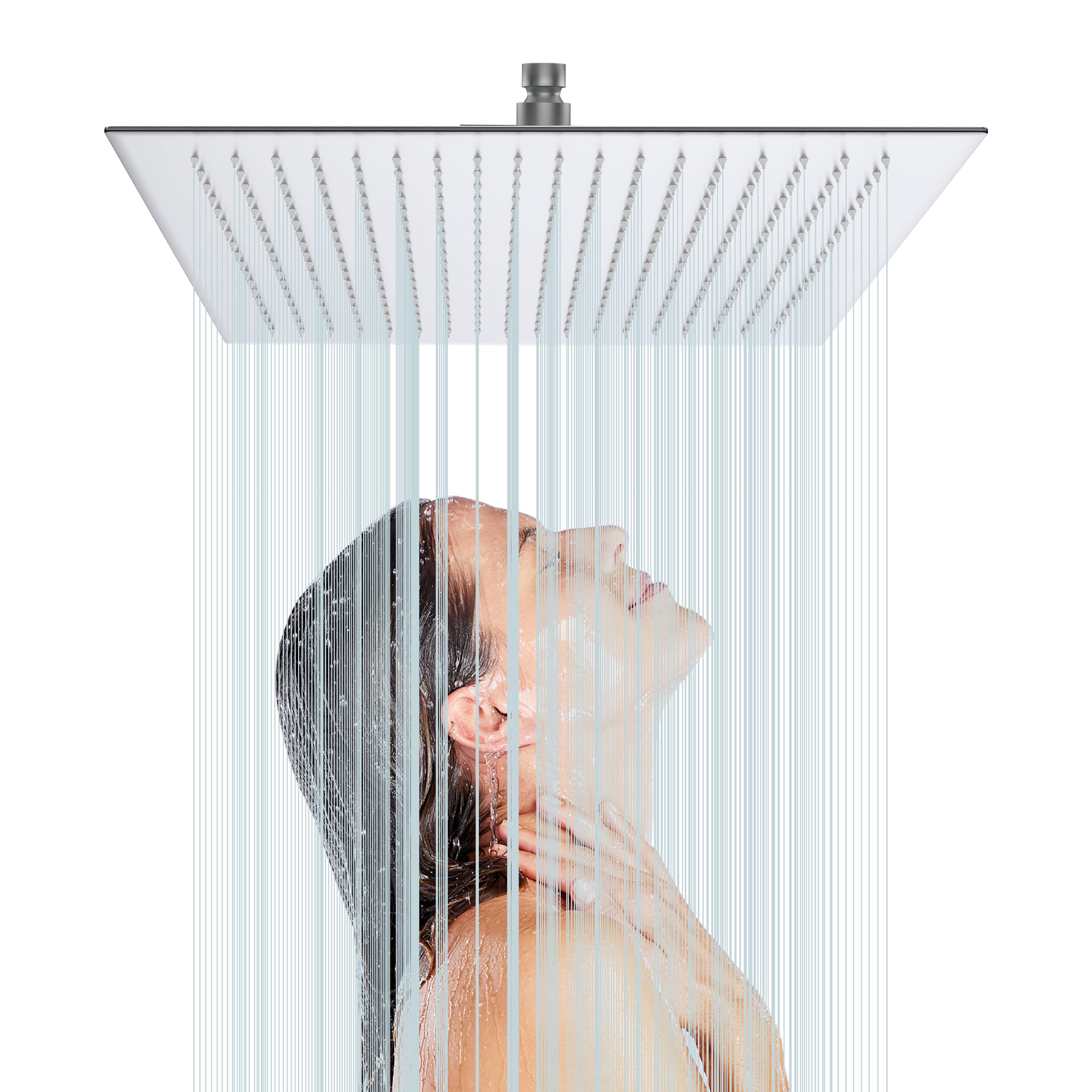 16 Inch Rain Shower Head, Square Ultra Thin 304 Stainless Steel High P