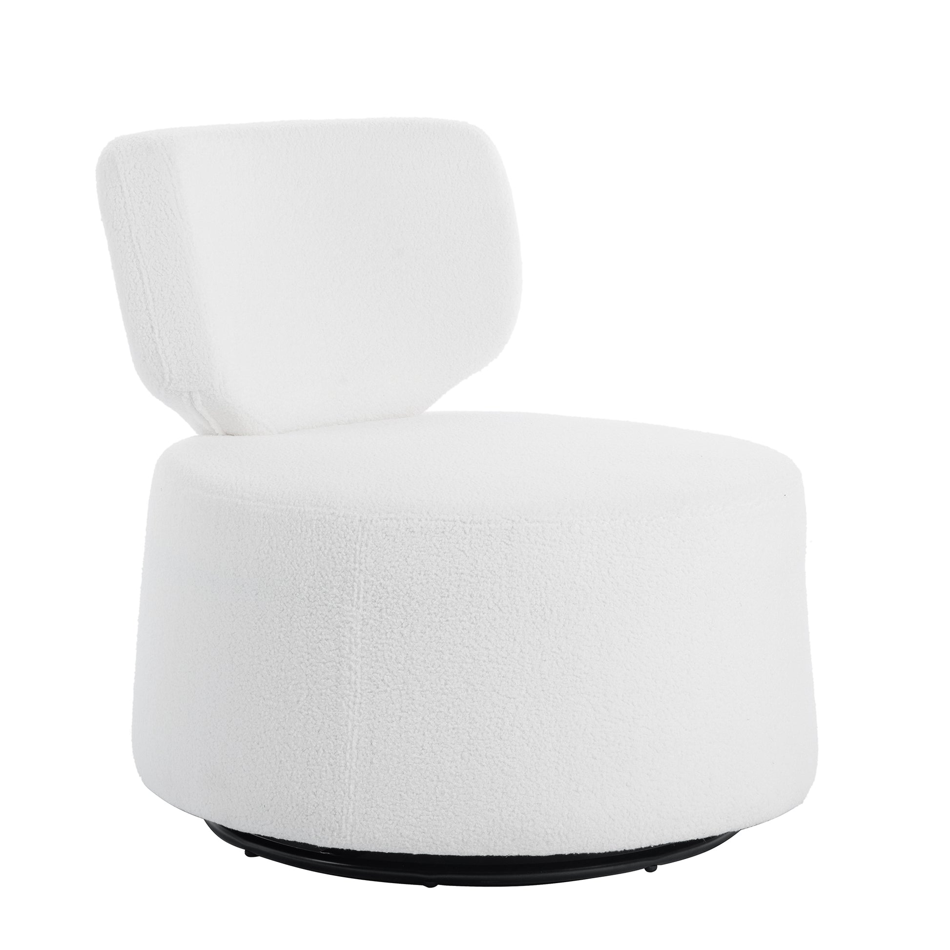 29.13" Wide Swivel Chair White Plush Plush
