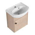 Small Size 18 Inch Bathroom Vanity With Ceramic plain light oak-1-plywood