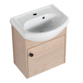 Small Size 18 Inch Bathroom Vanity With Ceramic plain light oak-1-plywood