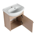 Small Size 18 Inch Bathroom Vanity With Ceramic plain light oak-1-plywood