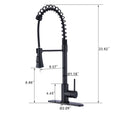 Single Handle Commercial Modern Matte Black Spring High Arc Kitchen Faucet Matte Black Stainless Steel