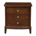 Dark Cherry Finish 1Pc Nightstand Of 3X Drawers Satin Nickel Tone Knobs Transitional Style Bedroom Furniture Brown Mix 3 Drawers Bedroom Transitional Wood