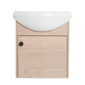 Small Size 18 Inch Bathroom Vanity With Ceramic plain light oak-1-plywood