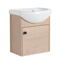 Small Size 18 Inch Bathroom Vanity With Ceramic plain light oak-1-plywood