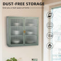 Retro Style Haze Double Glass Door Wall Cabinet