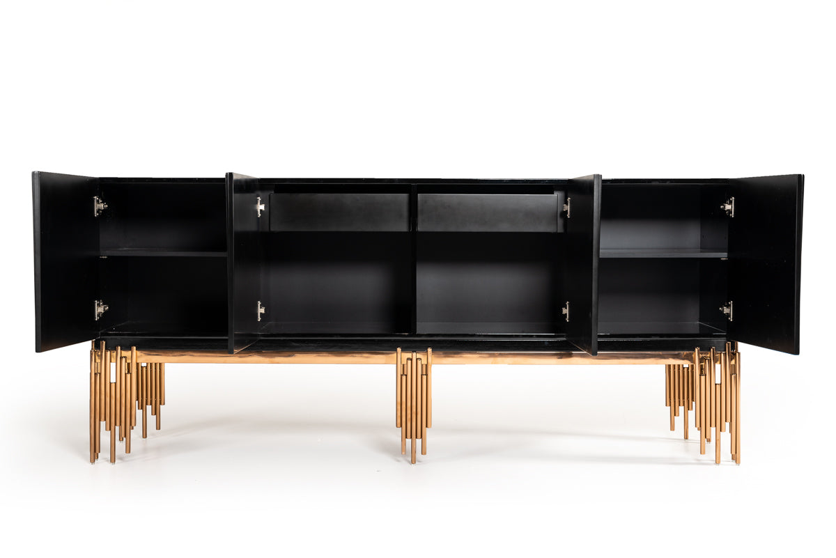 Modrest Token Modern Black & Rosegold Buffet -