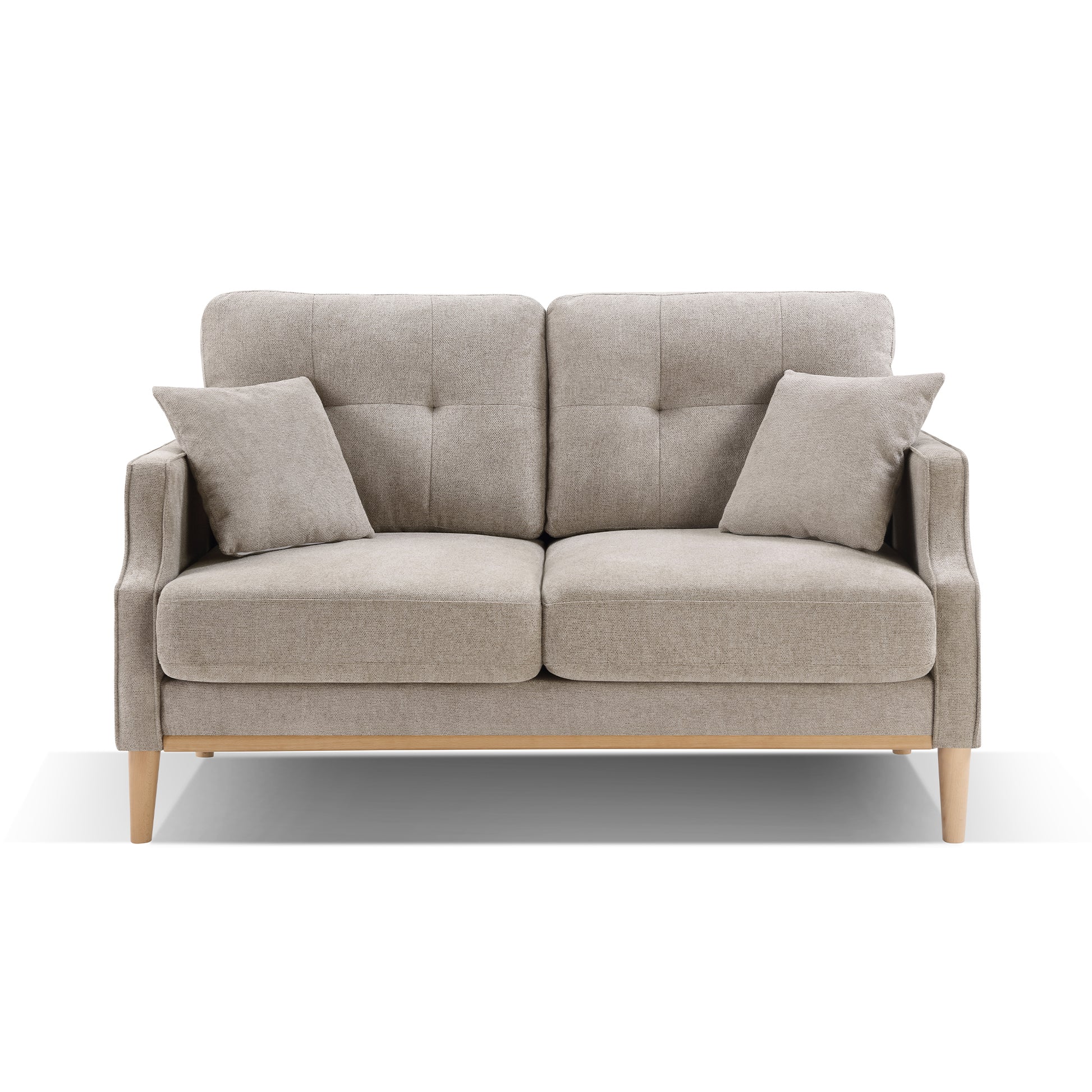Living Space Sofa 2 Seater ,Loveseat With Waterproof Fabric Creamusb Charge Cream Foam Fabric
