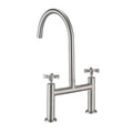 2 Handle Bridge Kitchen Faucet In Stainless Steel Brushed Nickel Stainless Steel