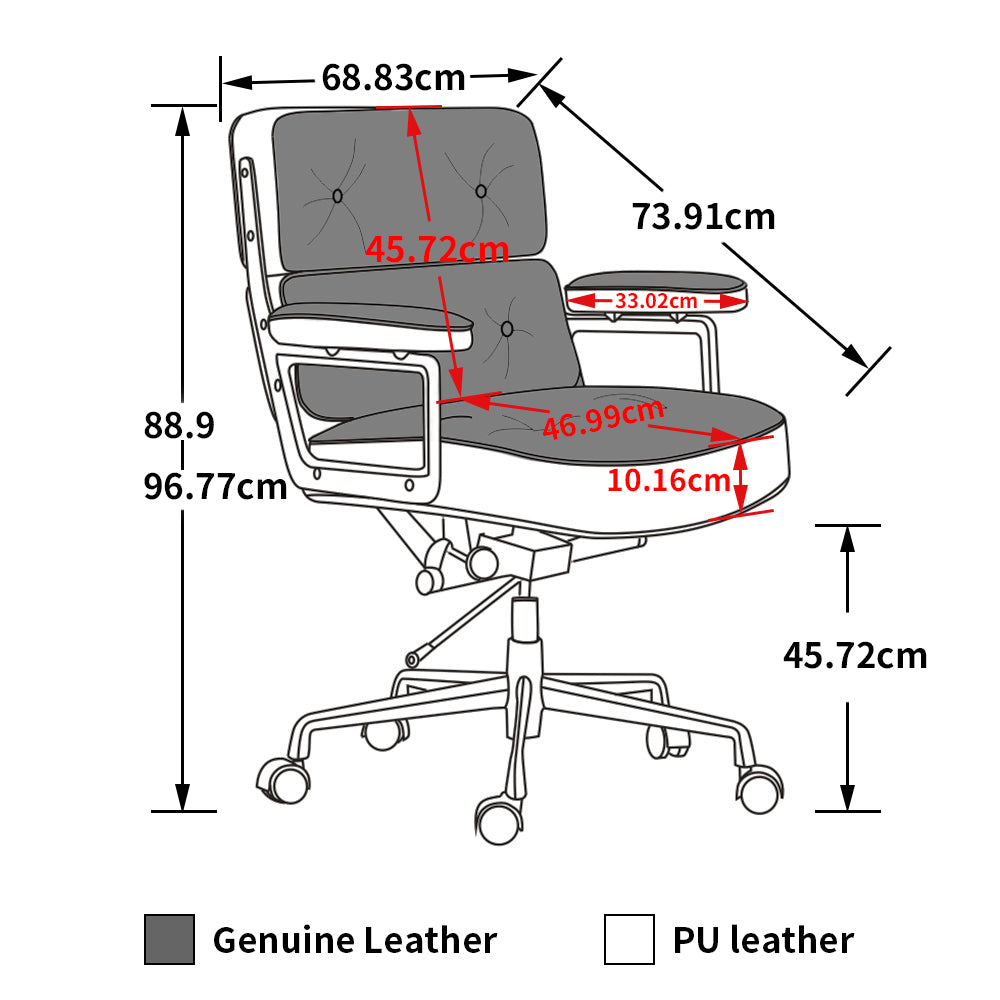 Lobby Office Chair Home And Office Black Genuine Leather