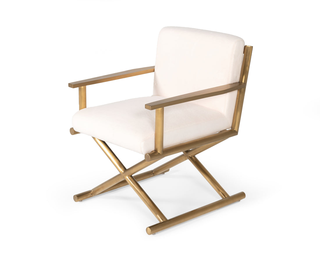 Haxtun Modern Cream Sherpa Accent Chair