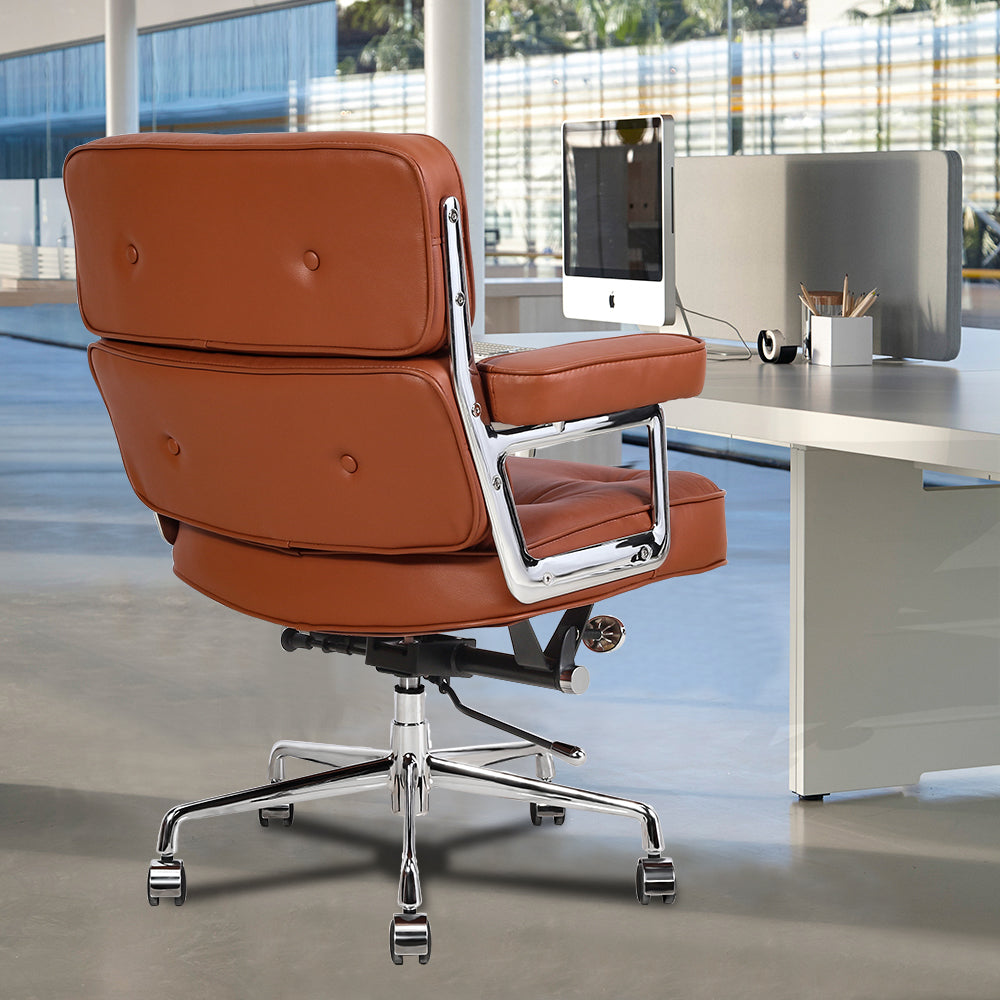 Lobby Office Chair Home And Office Brown Genuine Leather