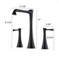 Widespread 2 Handles Bathroom Faucet With Drain Assembly, Matte Black Matte Black Brass