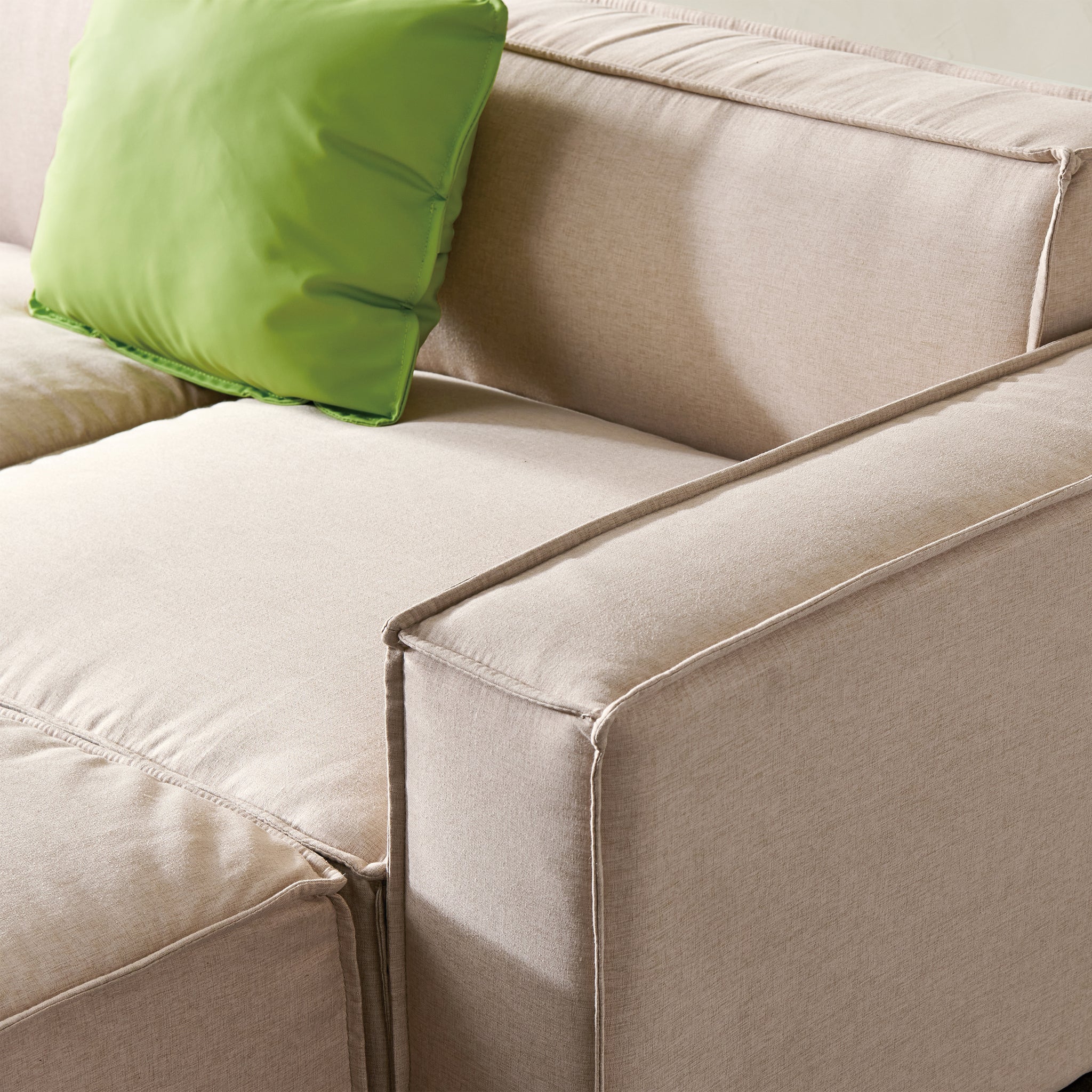 Modular U Shape Sectional Fabric Sofa Beige beige-foam-fabric