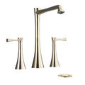 Widespread 2 Handles Bathroom Faucet With Drain Assembly, Gold Gold Brass