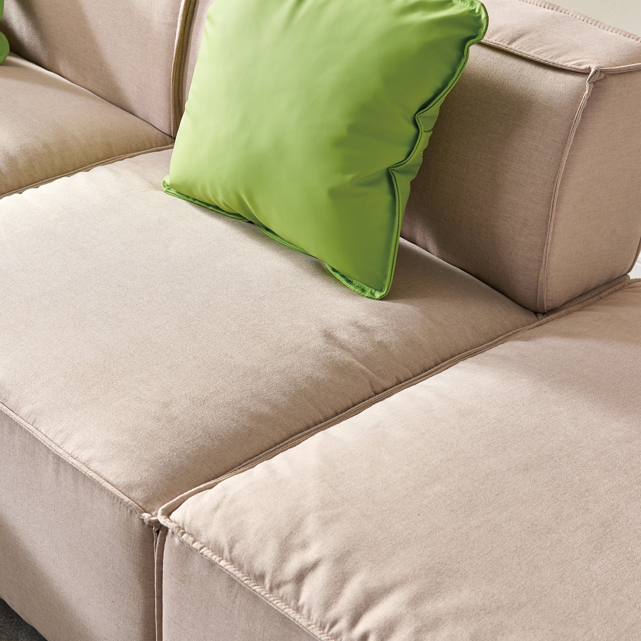 Modular Sectional Fabric Sofa Beige beige-foam-fabric