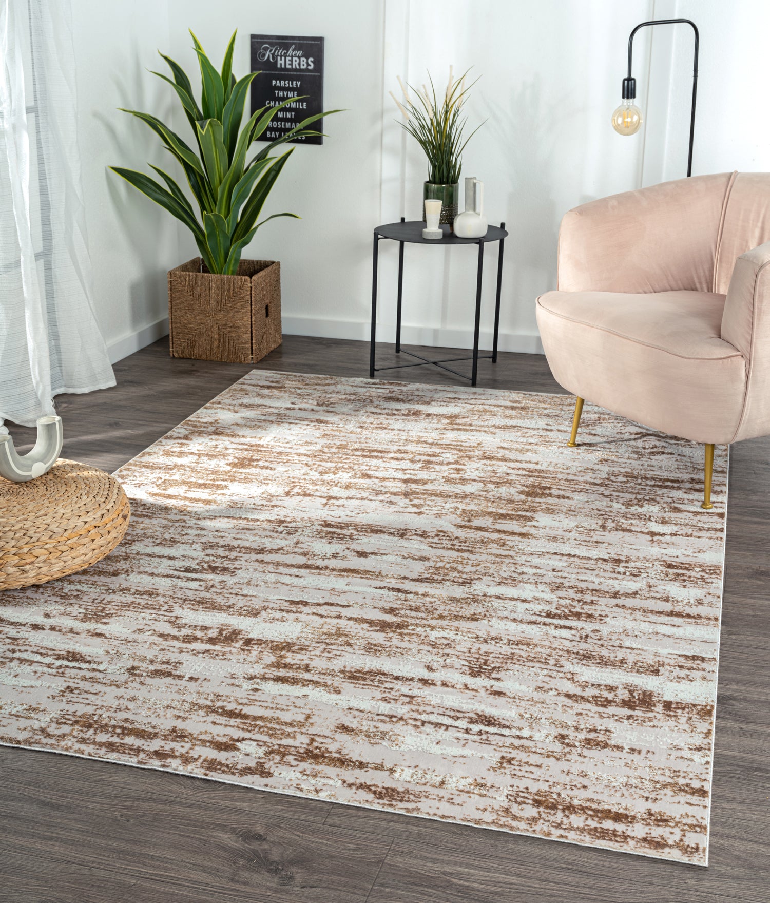 Milano Collection Shimmer Skin Woven Area Rug Multicolor Polyester