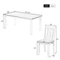 Retro Style 7 Piece Dining Table Set With Extendable Table And 6 Upholstered Chairs Gray White White Gray Solid Wood