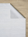 Milano Collection Pale Celadon Woven Area Rug White Polyester