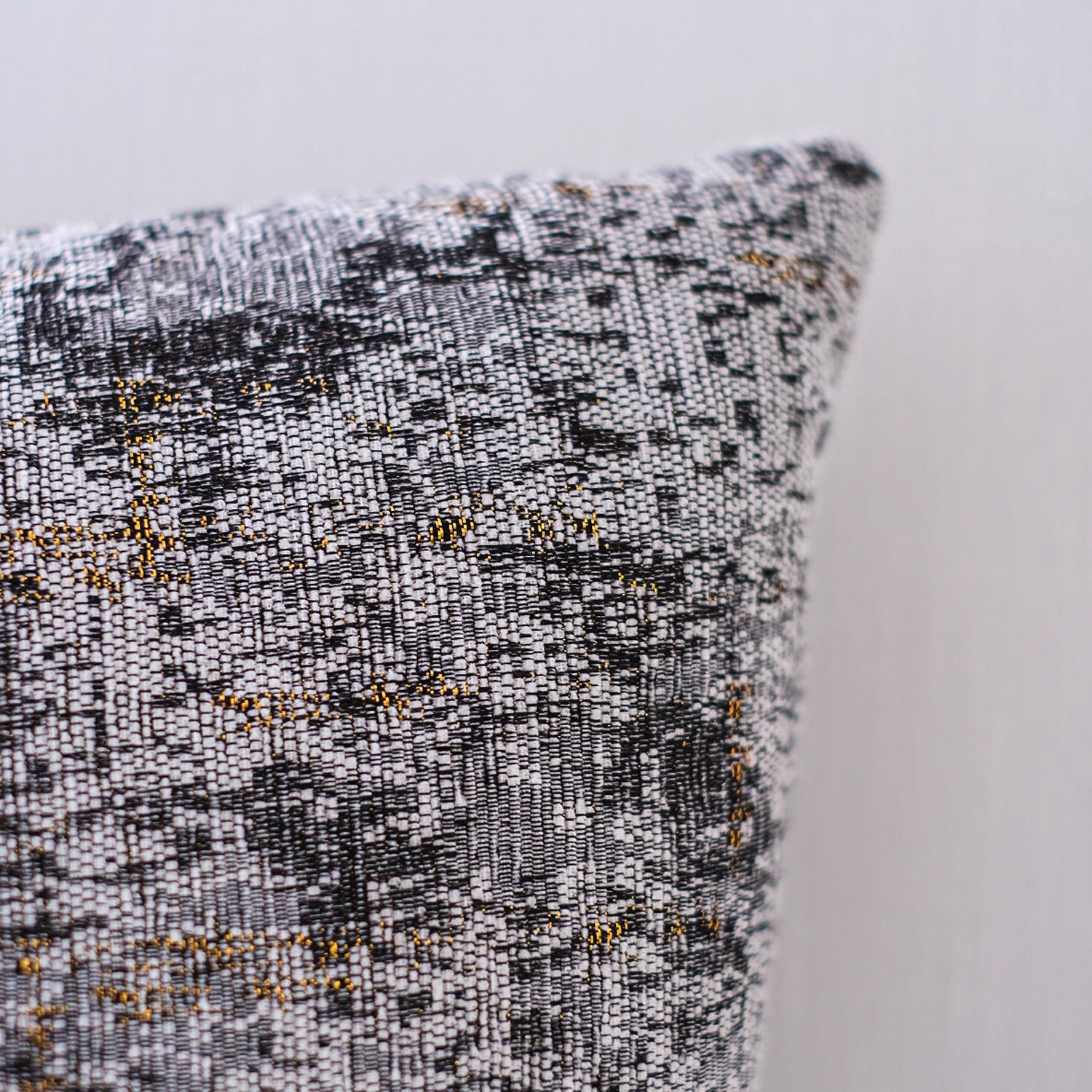 Decorative Light Gray and Gold Chenille Throw
