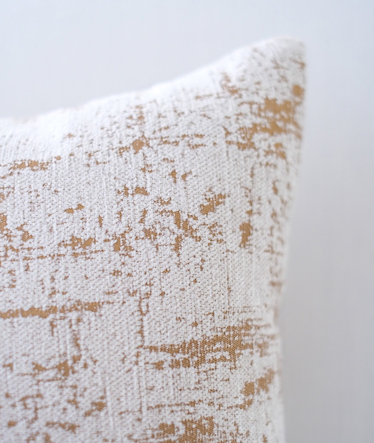 Decorative Beige And Gold Chenille Throw Pillow Beige Chenille