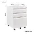 3 Drawer File Cabinet with Lock, Steel Mobile Filing white-metal