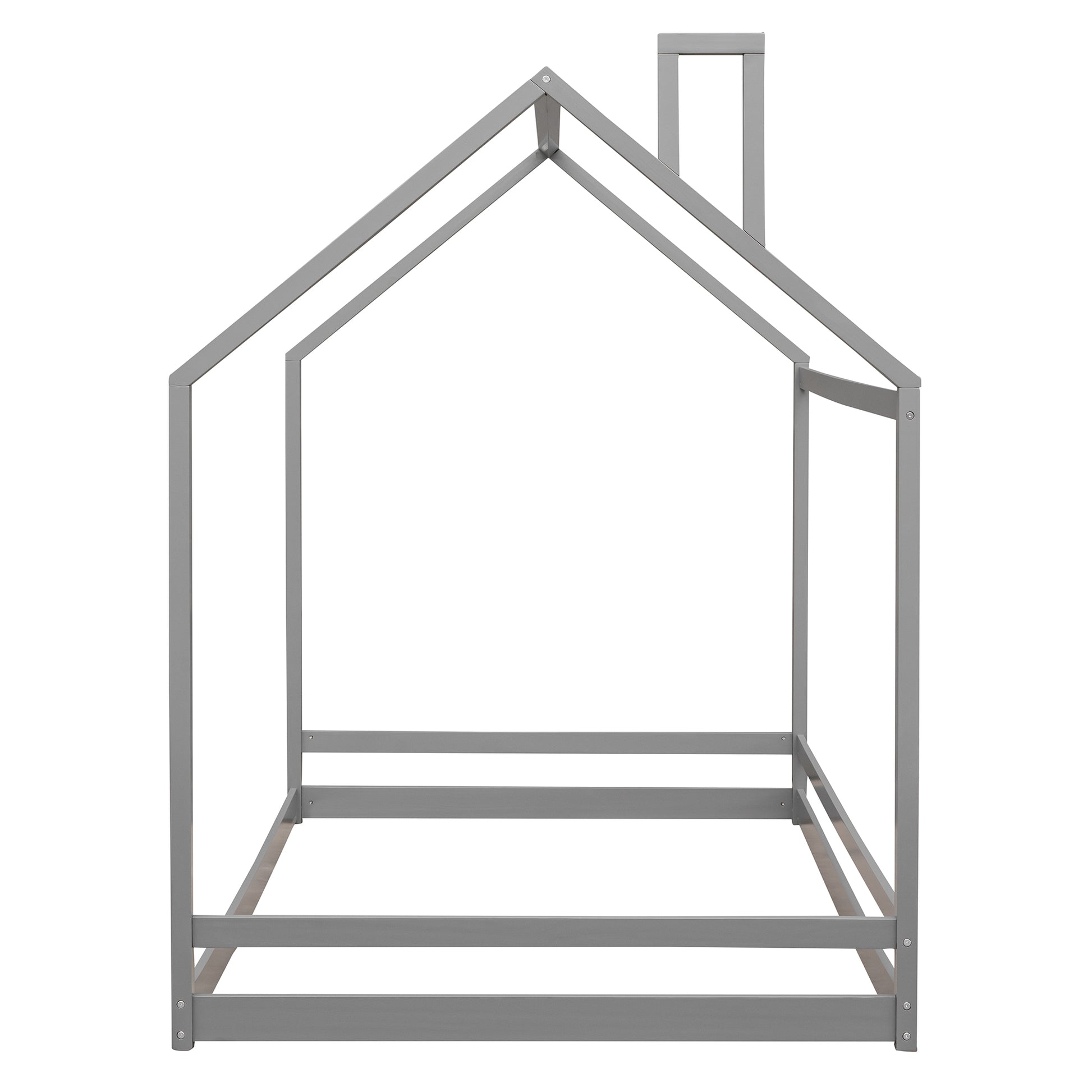 Full Size House Bed Wood Bed, Gray Old Sku:Wf281436Aae Gray Solid Wood