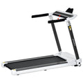 Portable Compact Treadmill Electric Motorized 3.5Hp 14Km H Medium Running Machine Motorised Gym 330Lbs Foldable For Home Gym Fitness Workout Jogging Walking Bluetooth Speaker App Fitime White Metal