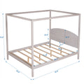 Queen Size Canopy Platform Bed With Headboard And Support Legs,Grey Wash Grey Pine